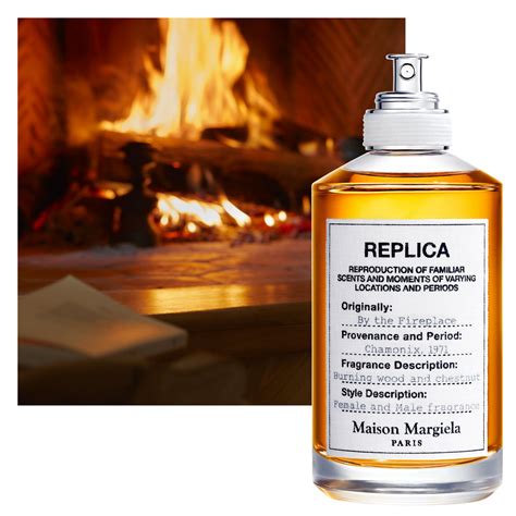 replica perfume burning wood and chestnut|maison martin margiela by fireplace.